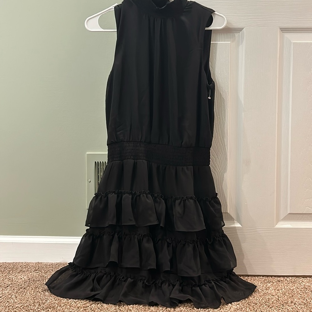 Black ruffle dress